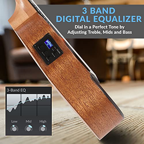 Acoustic Electric Ukulele and Amplifier Kit 23" Tenor 4 String