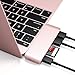 Satechi Aluminum Type-C USB 3.0 3-in-1 Combo Hub with USB-C Pass-Through - Compatible with 2020/2018 MacBook Air, 2020/2018 iPad Pro, 2017/2016 MacBook 12-Inch (Rose Gold)