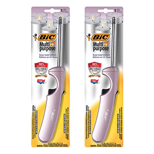 BIC MultiPurpose Rose Gold Edition Lighter, 2Pack The Proper Prep Lights And Matches