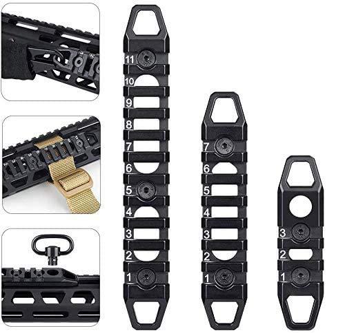Opaltool 3pcs Aluminum Compatible Keymod Picatinny Rail 3-Slot 7-Slot 11-Slot Keymod Picatinny Rail Section Accessories for Keymod System