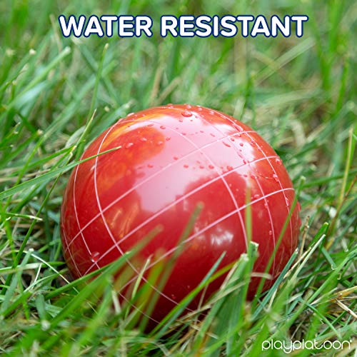 Play Platoon 100mm Bocce Ball Set Regulation Size With 8 Premium Resin