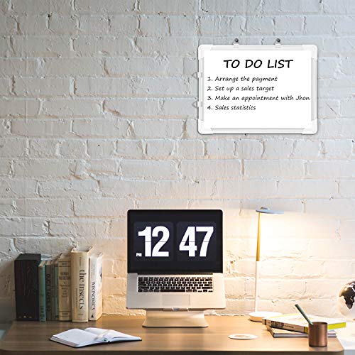 Small Dry Erase White Board - Magnetic Hanging Whiteboard for Wall Portable Mini Double Sided Easel Hold in Hand for Kids Drawing, Kitchen Grocery List, Cubicle Memo Board.