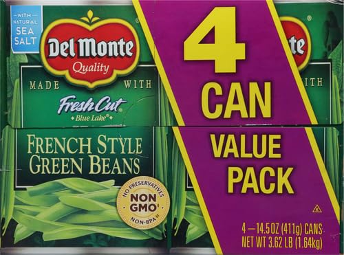 DEL MONTE FRESH CUT BLUE LAKE FRENCH STYLE GREEN BEANS, 14.5 OZ. CAN, CANNED VEGETABLES (PACK OF 4)