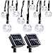 Qedertek 2 Pack Globe Outdoor Solar String Lights, 19.7ft 8 Modes 30 LED Solar Globe Lights Outdoor for Home, Patio, Lawn, Garden, Party and Holiday Decoration(Cool White)