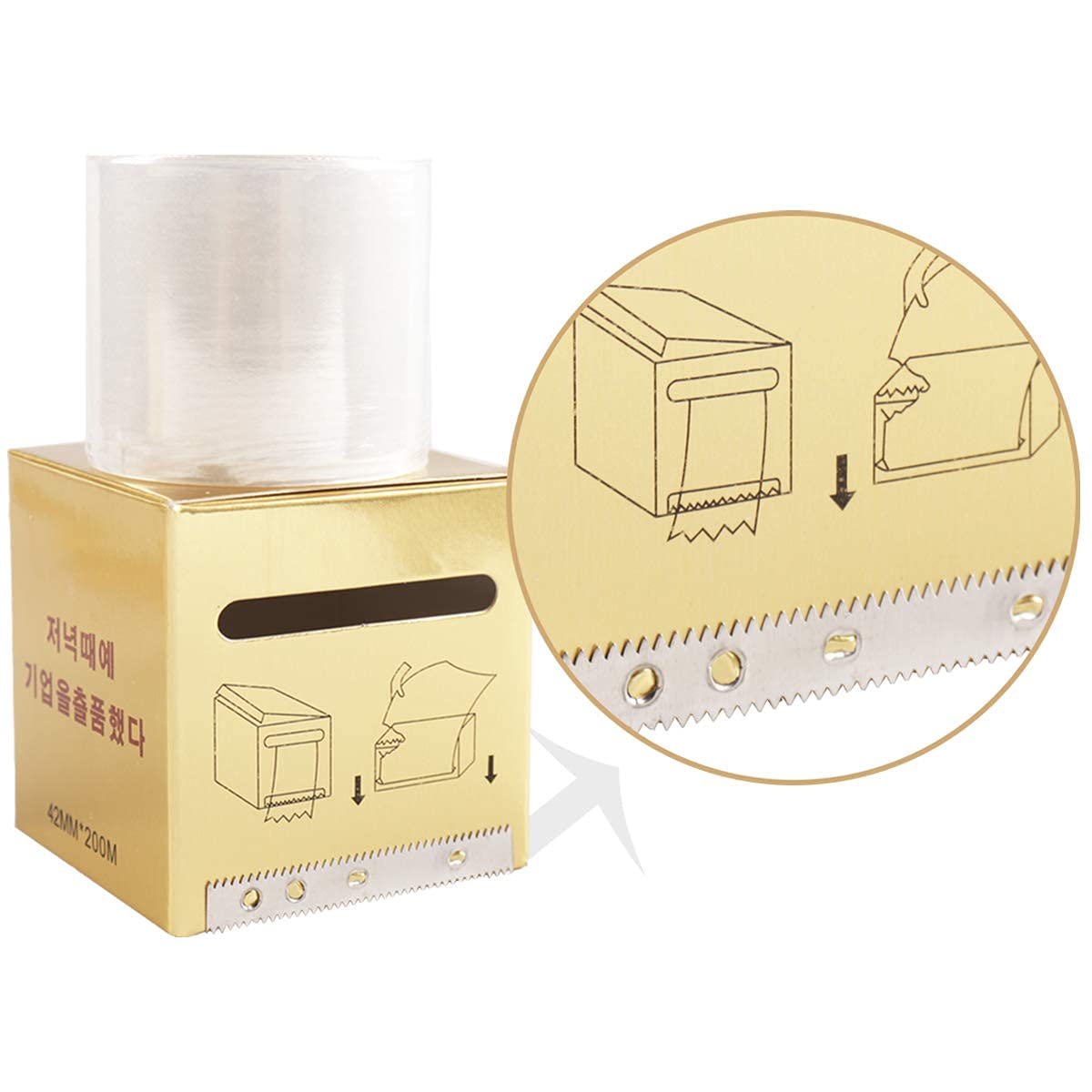 Disposable Eyebrow Tattoo Plastic Wrap Preservative Saran Barrier Film Microblading Supplies Lips Permanent Make Up Cling Wrap Cover Tape Roll Transparent 2 PCS