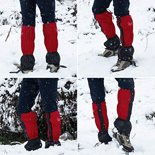IDAND Waterproof Gaiters for Hiking Snow Gaiters Snow Leg Gaiters Snow Boot Gaiters Anti-Tear Oxford Fabric Outdoor Waterproof Snow Shoes for Outdoor Hiking Walking Hunting Climbing Mountain - Thumbnail 7
