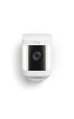 Like-New Ring Spotlight Cam Plus, Battery | Home or business security with HD video, Two-Way Talk, Color Night Vision, and Security Siren (2022 release) - White