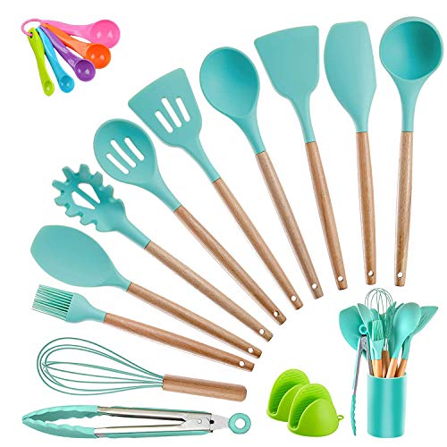 Kitchen Utensil Set Silicone Cooking Utensils, CROSDE 19pcs Kitchen