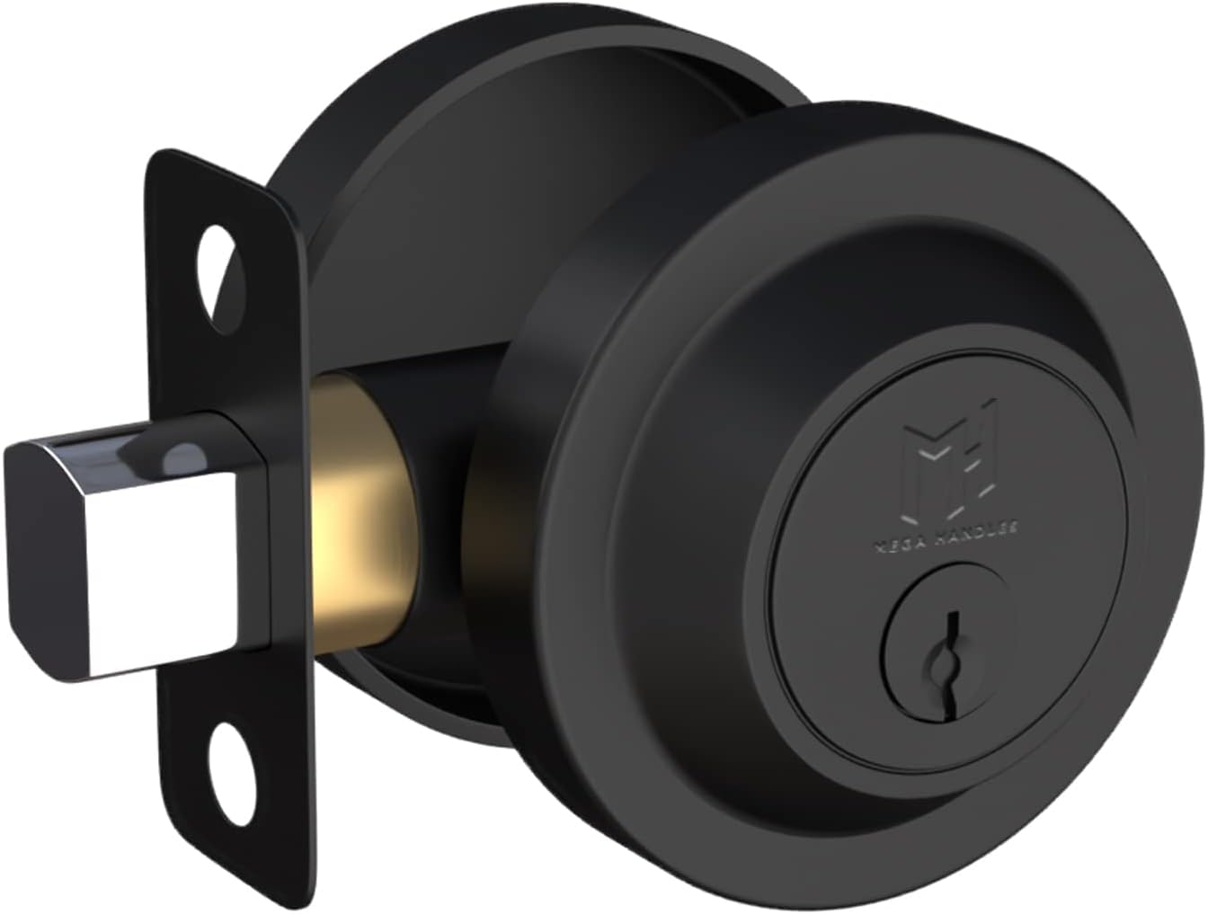 Photo 1 of Mega Handles - Buena Deadbolt I Entry Deadbolt Lock - Heavy Duty Round Locking Deadbolt for Left or Right-Handed Doors - Interior/Exterior - Matte Black
