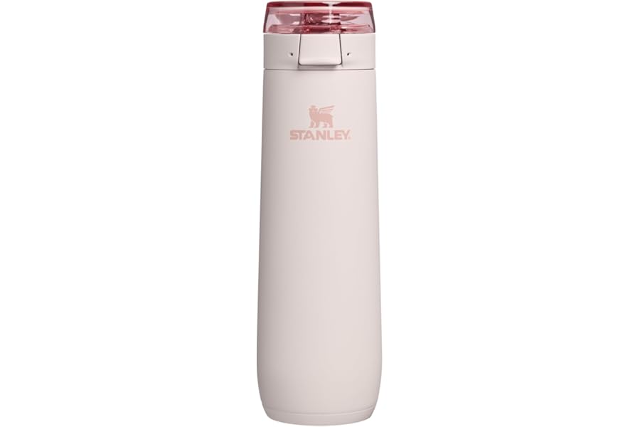 STANLEY Flowstate Spring Bottle | Leakproof Water Bottle with Carry Strap & Flip-Top Locking Lid | Insulated Stainless Steel | Fits Most Cup Holders | BPA-Free | 20 oz | Rose Quartz