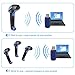 Wireless 2.4G Barcode Scanner Bar Code Reader Long Transmission Distance Automatic Laser Network USB Cordless & Wired 1D Bar-Code Scanner for Mac Windows Quickbooks Linux Handheld Rechargeable (Blue)