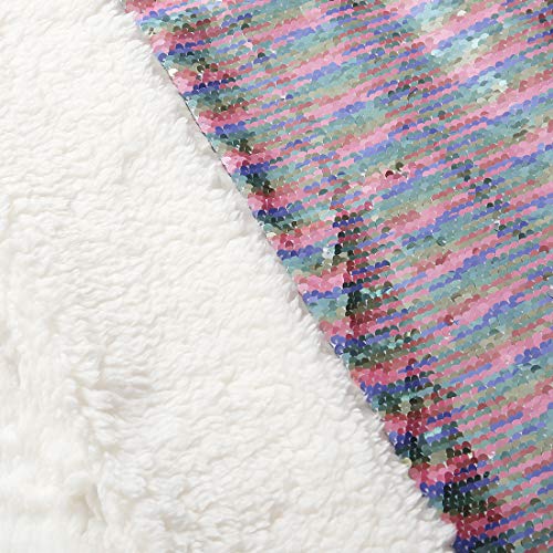 Homiest Twin Blanket Decorative Pink Sequin Throw Blanket Soft Plush Reversible Blankets for Couch Sofa Bed (50"x60") - Thumbnail 5