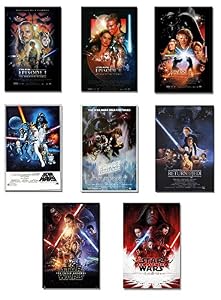 Image of Star Wars: Episode I, II, III, IV, V, VI, VII & VIII - Movie Poster Set (8 Individual Full Size Movie Posters - Version 2) (Size: 27" x 40" each)