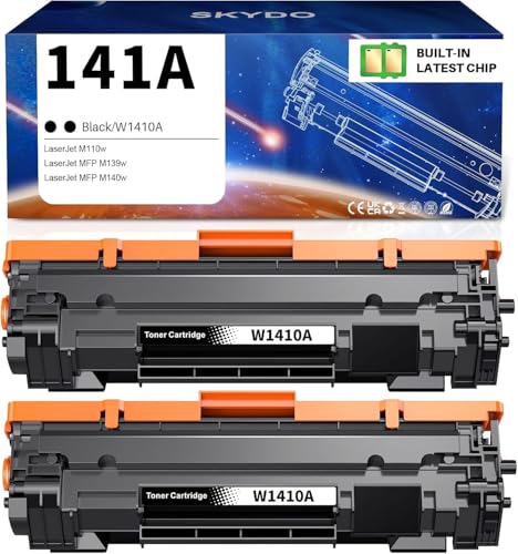 Photo 1 of Skydo 141A Toner Cartridge 2 Black Replacement for HP 141A W1410A 141X W1410X Toner Cartridge Use for HP LaserJet Pro M110w MFP M140w M139w Printer Ink Laser All-in-One Copy?with chip?