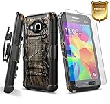 Samsung Galaxy J36 V / J36V / Galaxy J3 (2016) / Galaxy J3 V / J3V Case With [Tempered Glass Screen Protector] NageBee [Heavy Duty] Dual Layer [Belt Clip] Holster [Kickstand] Combo Case -Camo