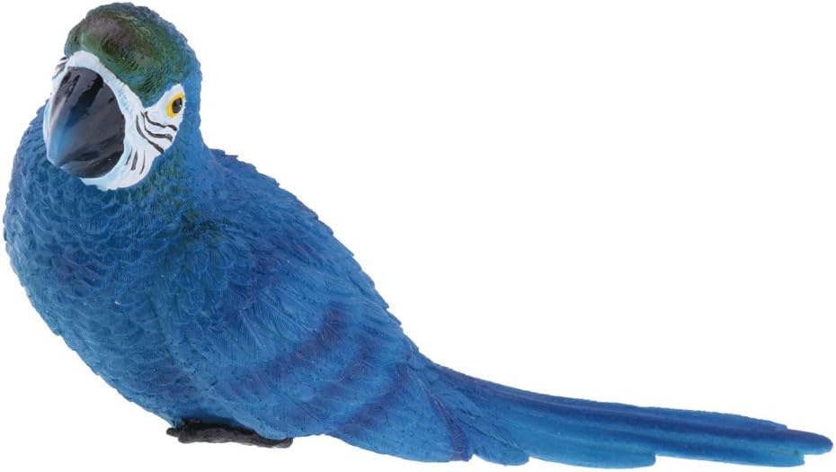 20 Types Realistic Large Parrot Lifelike Bird Ornament Resin Animal Model Statues DIY Lawn Sculpture Tree Decor Single Color/Colorful Pick - Lying Blue, 29cm