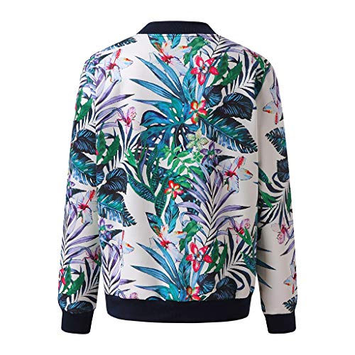 image for Aunimeifly Ladies Floral Printed Round Neck Long Sleeve Coat Womens Re