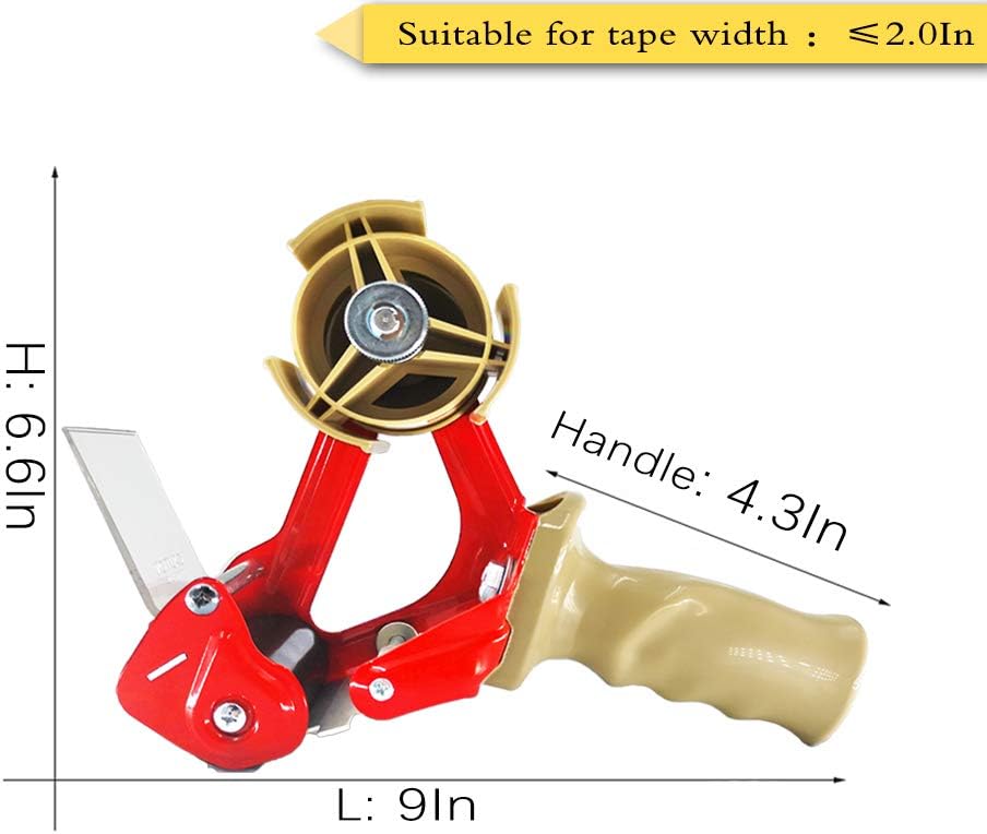 Packing Tape Dispenser Gun–Ergonomic Heavy Duty, 2 Inch Wide, Elepa Sealing Cutter, Used for Warehouse Storage Packaging, Carton Sealing. : Office Products