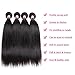 Brazilian Straight Hair With Closure 3 Bundles Unprocessed Virgin Human Hair Bundles With Lace Closure Free Part Hair Extensions Natural Color (16 18 20+14,Middle Part)