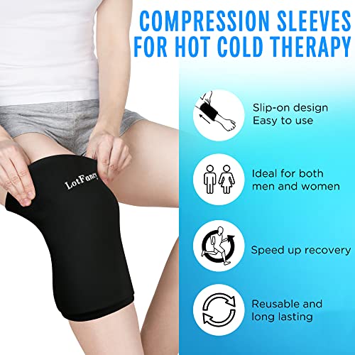 LotFancy Elbow Ice Compression Sleeve, Hot Cold Therapy for Tendonitis and Golfers Tennis Elbow, Reusable Gel Ice Pack Wrap Relieves Arm, Ankle, Wrist, Calf, Muscles, Joints Pain