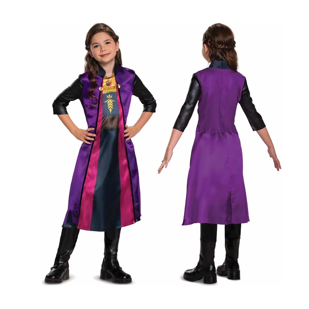Disney Official Frozen 2 Travelling Anna Standard Costume Kids, Princess Dress Up for Girls