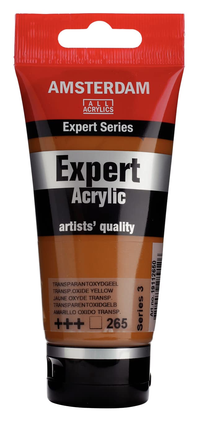 Amsterdam Expert Series Acrylic Paint - 75 ml Transparent Oxide Yellow 265 - Artist Quality, High Lightfastness, Heavy Body, Made in Netherlands