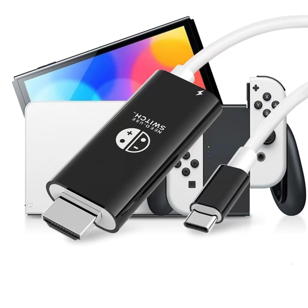 Boreguse Switch Dock for NS/OLED Mode, 1.8M/6FT Switch HDMI for Nintendo Switch/Switch OLED, Type C to HDMI TV Adapter with 1080P@60Hz Output, 100W PD Charging Port, Not for Switch 2