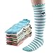Deer Mum 8 Pairs Girl’s Princess Style Knee High Socks (Pack 8)-multicolor4 (S(3Y-6Y))