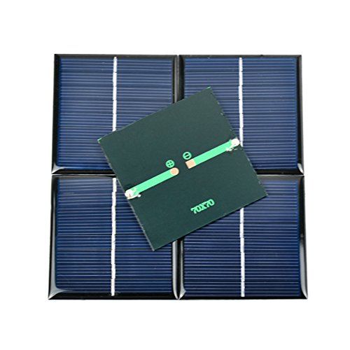 AOSHIKE 10Pcs 5V 60MA Epoxy Solar Panel Polycrystalline Solar Cell for Solar Battery Charger DIY 68x37MM/2.67x1.45inch (D) - Thumbnail 2