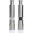 Bringsine Salt and Pepper Grinder Set. Premium Stainless Steel Salt and Pepper Mills Shakers Works Great With Peppercorns, Sea Salt, Himalayan Salt, Spices & Table Seasoning Set of 2