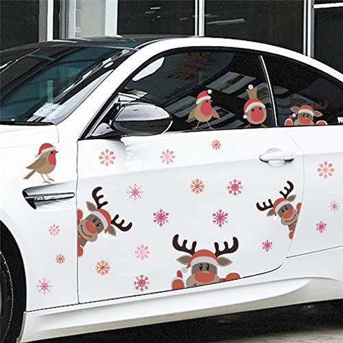 TOARTi Reindeer Wall Decal with Birds Snowflake Wall Decal ，Christmas Sticker for Car Decoration，Window Cling Decal，Christmas Home Decals (29 pcs) - Thumbnail 3