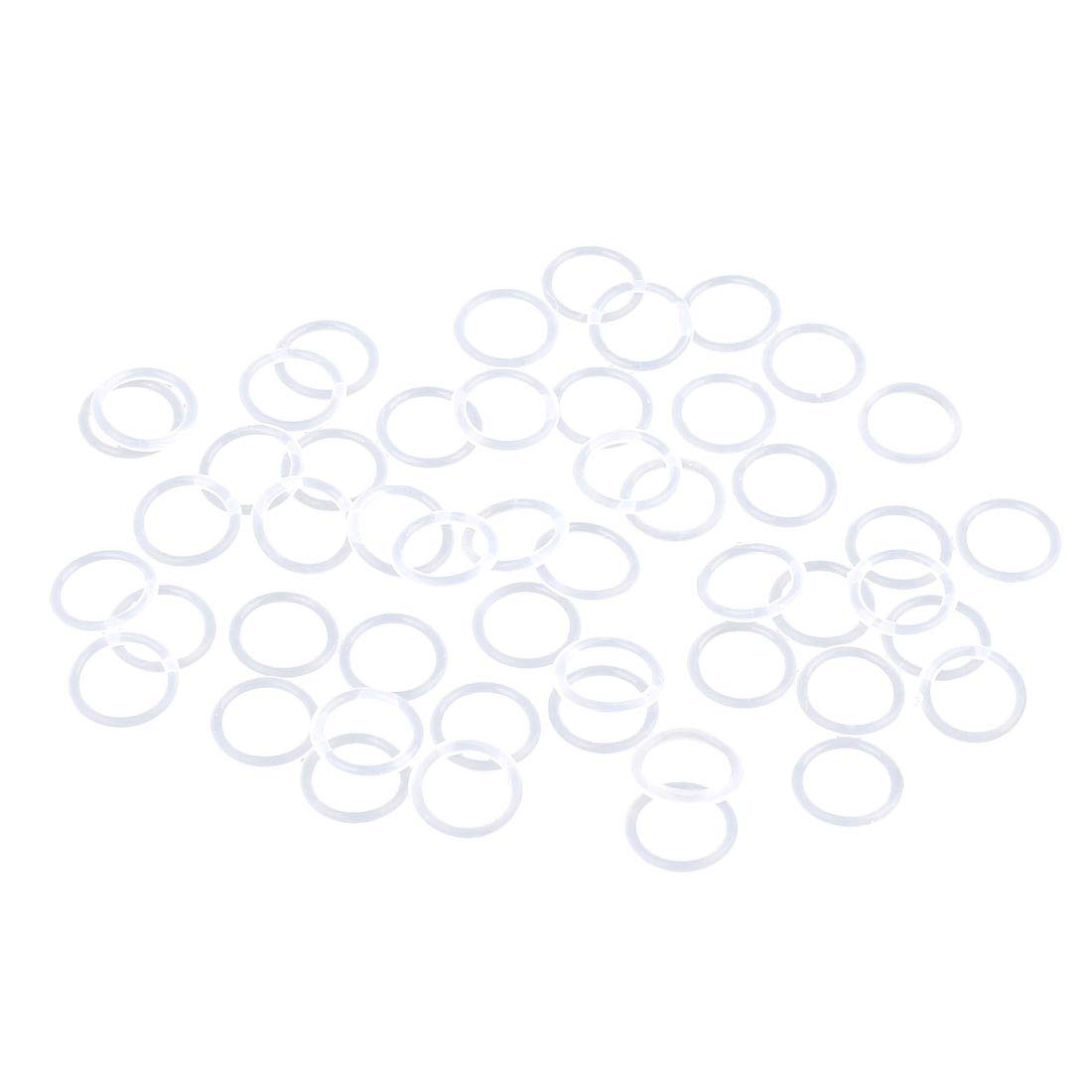 X AUTOHAUX Silicone O-Rings, 8mm OD 6mm ID 1mm Width VMQ Seal Gasket for Compressor Valves Pipe Repair, White, Pack of 50