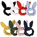 stbeyond 8 Pack Solid Color Rabbit Ears Scrunchy Rabbit Ear Hair Bands Bow Ties Ponytail Holder Elastic Cotton stretch Hair Ties - Cotton Fabric Hair Accessories For Women or Girls