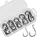 Drasry Fishing Hooks Set High Carbon Steel Jig Bait Sharp Fish Hook for Saltwater Freshwater (75Pcs Large Octopus Hooks(1 to 4/0))