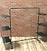 Industrial Pipe Clothing Rack with Wood Side Shelves by William Robert's Vintage