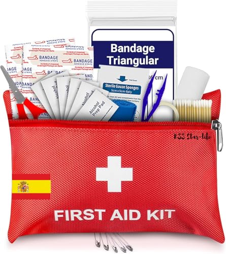 First aid kit, 50 pieces of different items approved for car home camping hunting travel outdoor hiking camping very complete (1)