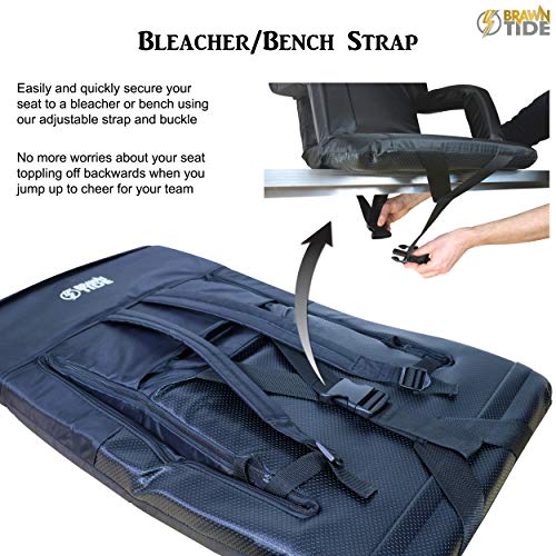 Brawntide Stadium Seat with Back Support Extra Thick Padding