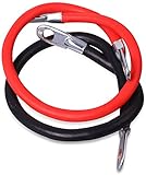 Cartman 4AWG 18-Inch Battery Inverter Cables Set, 4Gauge x 18" (1 Black & 1 Red)