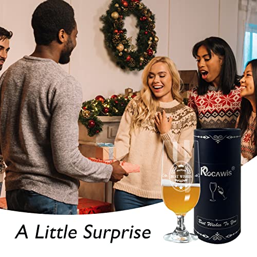 KOCAWIS Beer Ale Glass Gift for Men Dad Grandfather Uncle Tulip 350ml World’s Finest Best Wishes Soft Drink Glassware Birthday Gift Christmas Gift