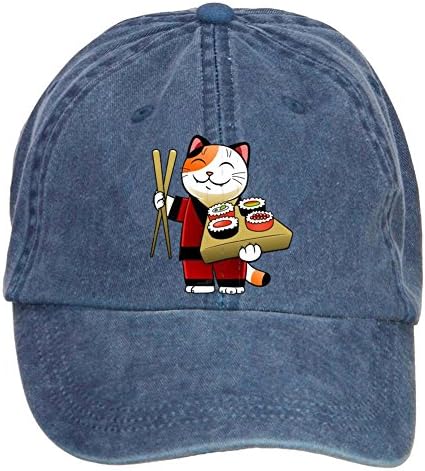 DESBH Unisex Japanese Cat Chef Design Baseball Caps