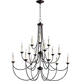 Quorum 6250-15-86 Traditional 15 Light Chandelier from Brooks Collection in Bronze/Dark Finish,