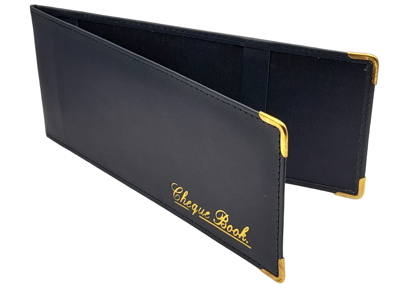 AKSHIDE Blue Folding Leather StyleCheque Book Holder/Leather Style Cheque Book Cover