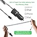 iPhone Car Charger, Sngg 24W/4.8A USB Car Charger with Coiled Lightning Cable for iPhone 7 Plus 6 6S Plus 5S 5 5C SE,iPad and More,with Extra USB Port