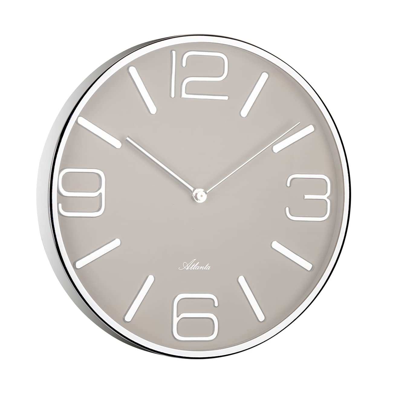 Atlanta Modern Wall Clock Quartz 30 cm Metal Mineral Glass White Dial - 4515/0