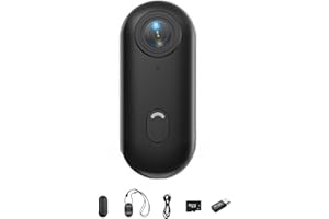 HuayoRong Varnock™ S1 Action Camera with WiFi,Thumb Mini Camera, Compact, for Pet, Cycling, Travel,Motorcycle (Black,HD-64GB)