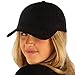 CC Beanie Everyday Faux Suede 6 Panel Solid Suede Baseball Adjustable Cap Hat Black
