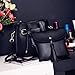 Crossbody Four Set Leather,Clearance! AgrinTol Women Women Fashion Handbag Shoulder Bags Tote Bag Wallet (Black)
