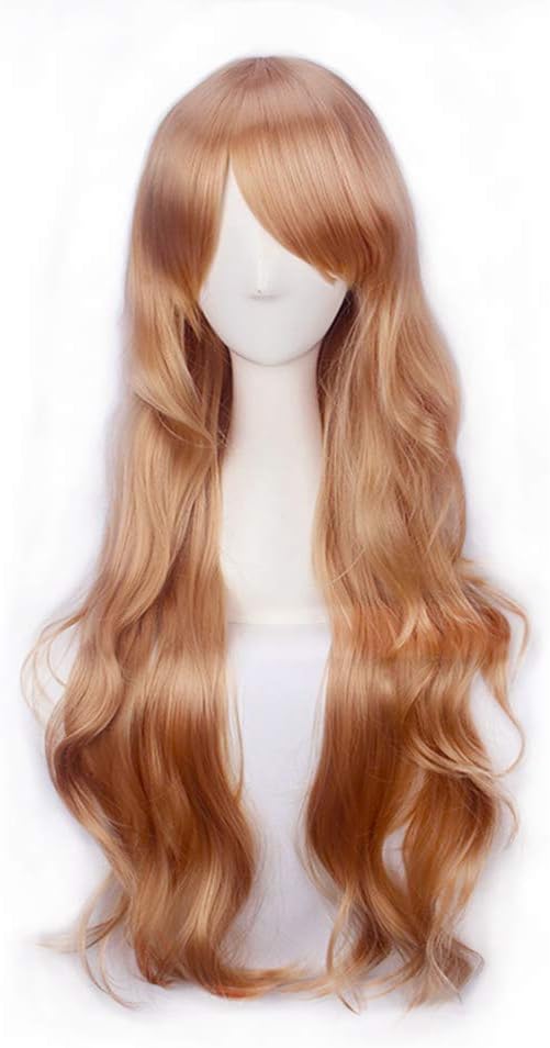 YEESHEDO Women's 28" 70 cm Ginger Cosplay Wig Long Wavy Curly Hair Ends with Bangs Auburn Wigs for Ladies Heat Resistant Synthetic Wig for Party Costume Anime Halloween - Image 3