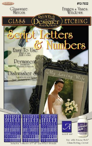 Armour Etch Designer Stencil Pak Script Letters