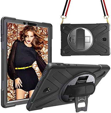 MAHYVE Samsung Galaxy Tab S4 10.5 case, Full-Body Protective Case for Galaxy Tab S4 10.5 T830/T835/T837 2018 with 360 Rotatable Heavy Duty Kickstand, Adjustable Hand Strap and Shoulder Strap (Black)
